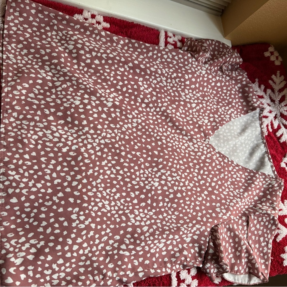 Pink and White Patterned Blouse